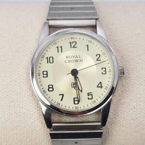 Classic Royal Crown Quartz Watch 03‑769G | Stainless Steel, Expandable Bracelet